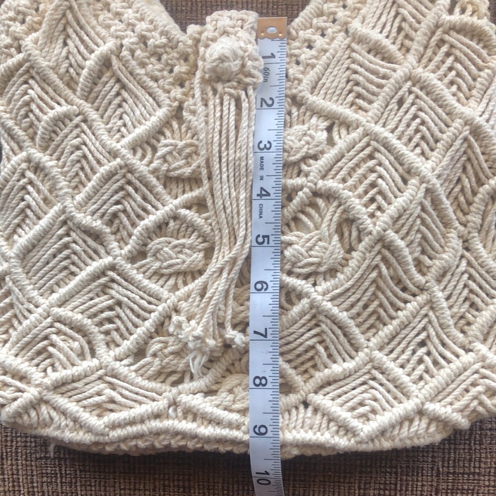 Vintage Mister Ernest crochet handbag. Cream colored. - Picture 9 of 10